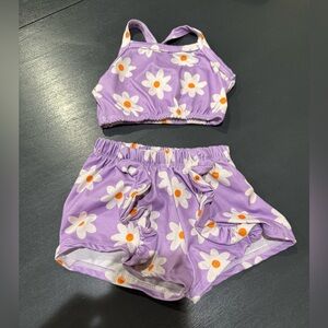 Little Foxies 2 Piece Crop Top and Short Set - 2T